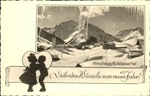 wz29101 Hirschegg Kleinwalsertal Vorarlberg Neujahrskarte Kategorie. Mittelberg Alte Ansichtskarten