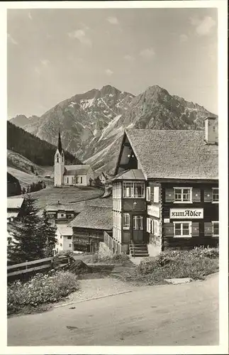 wz29103 Hirschegg Kleinwalsertal Vorarlberg Pension zum Adler Kategorie. Mittelberg Alte Ansichtskarten