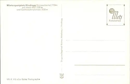 wz29221 Hirschegg Kleinwalsertal Vorarlberg  Kategorie. Mittelberg Alte Ansichtskarten