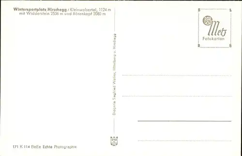 wz29222 Hirschegg Kleinwalsertal Vorarlberg  Kategorie. Mittelberg Alte Ansichtskarten
