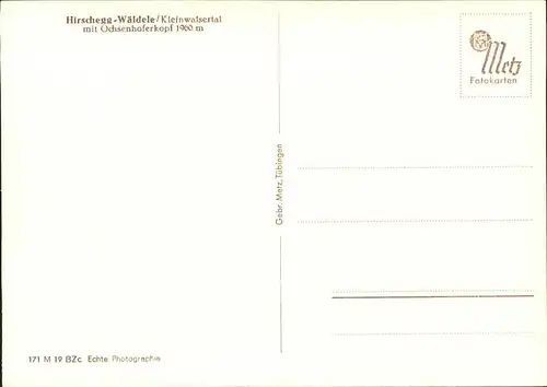 wz29594 Hirschegg Kleinwalsertal Vorarlberg Ochsenhoferkopf Kategorie. Mittelberg Alte Ansichtskarten