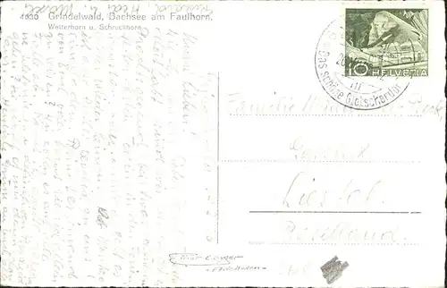 wz35901 Grindelwald Bachsee Faulhorn Kategorie. Grindelwald Alte Ansichtskarten