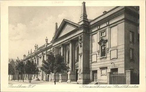 Beuthen Oberschlesien Konzerthaus Stadttheater Kat. Bytom