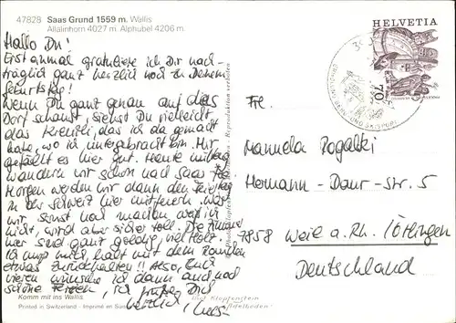 Saas Grund Gesamtansicht Kat. Saas Grund