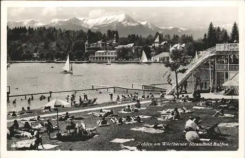 Velden Woerthersee Strandbad Bulfon Baden Segelboot /  /