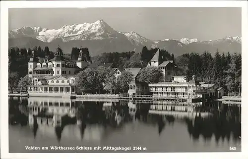 Velden Woerthersee Schloss mit Mittagskogel /  /