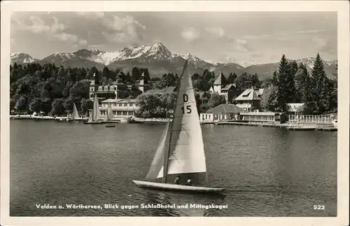 Velden Woerthersee Schlosshotel Mittagskogel Segelboot /  /