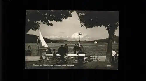 Velden Woerthersee Ausblick vom Kurpark Segelboot  /  /