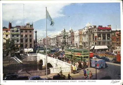 Dublin Ireland O`Connel Bridge Lower Connel Street Busse Strassenbahn / United Kingdom /