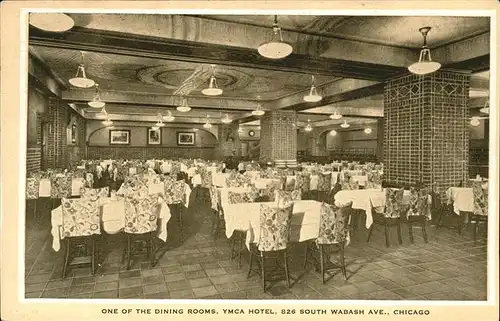 Chicago Dining Room YMCA Hotel South Wabash Kat. Chicago