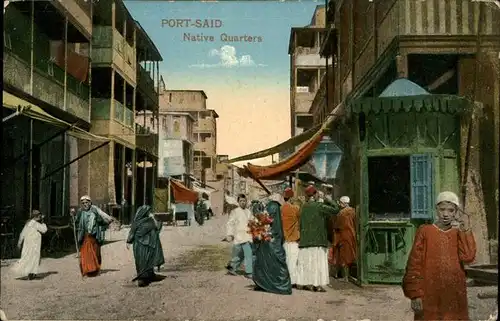 Port Said Native Quarters Menschen Kind Kat. Port Said