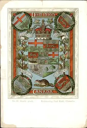 Ontario Canada Qvebeck Dominion of Canada