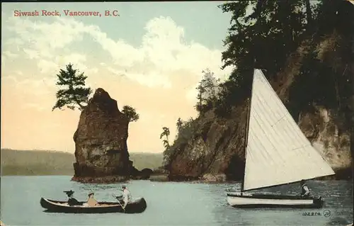 Vancouver British Columbia Siwash Rock Segelboot Kat. Vancouver