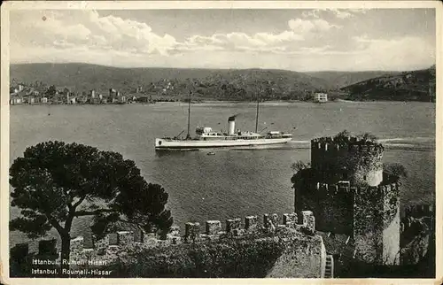 Istanbul Constantinopel Rumell Hisari, Roumeli-Hissar, Dampfschiff / Istanbul /