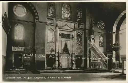 Constantinopel Istanbul Mosquee Suleymanie, Mihrab et le Mimber /  /