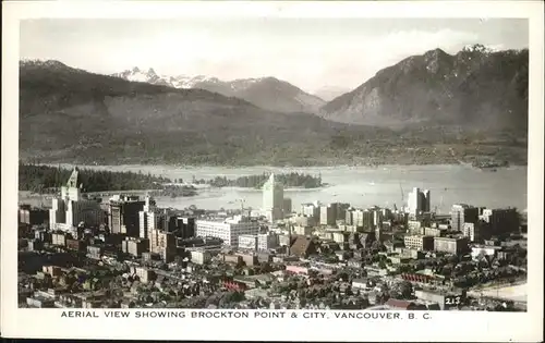 Vancouver British Columbia View Showing Brockton Point City Kat. Vancouver