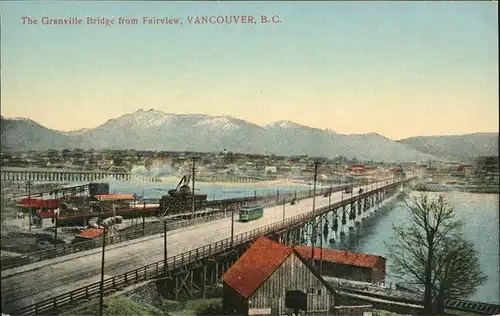 Vancouver British Columbia Ganville Bridge Fairview Strassenbahn Kat. Vancouver
