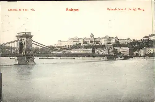 Budapest Kettenbruecke Burg  Kat. Budapest