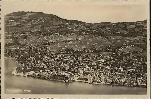 Vevey VD Fliegeraufnahme Kat. Vevey