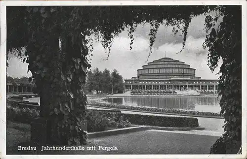 wz42683 Breslau Niederschlesien Jahrhunderthalle Pergola Kategorie. Wroclaw Alte Ansichtskarten