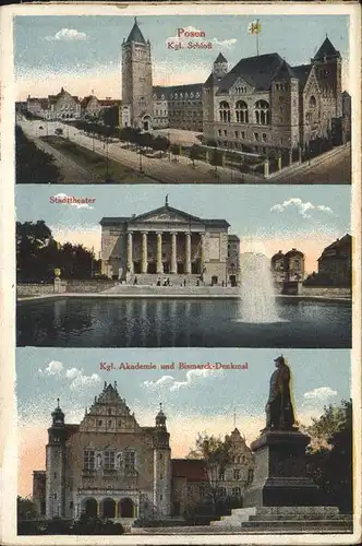 Posen Poznan Schloss Stadttheater Akademie Bismarck Denkmal  / Poznan /