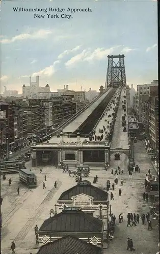 New York City Williamsburg Bridge Approach Kutsche Strassenbahn / New York /