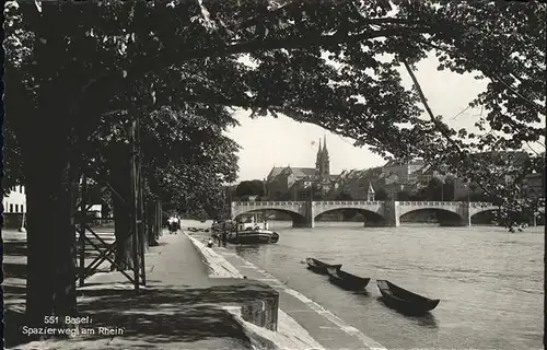 Basel BS Bruecke Schiff  Kat. Basel