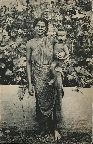 Colombo Ceylon Sri Lanka Tamil woman and child / Colombo /