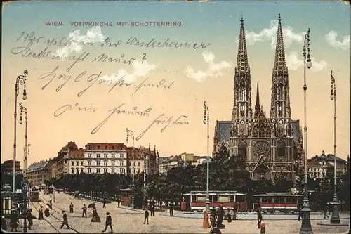 Wien Votivkirche Schottenring Strassenbahn Kat. Wien