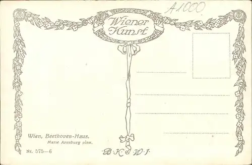 Wien Beethovenhaus Kuenstlerkarte Marie Arnsburg Kat. Wien