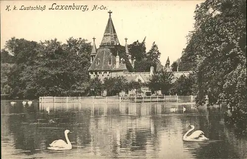 Laxenburg Lustschloss Schwaene Teich Kat. Laxenburg