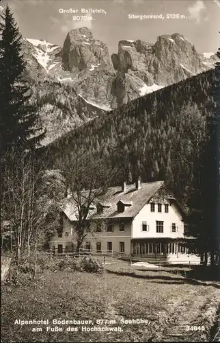 Hochschwab Stangenawnd Grosser Ballstein Bodenbauer Alpenhotel 