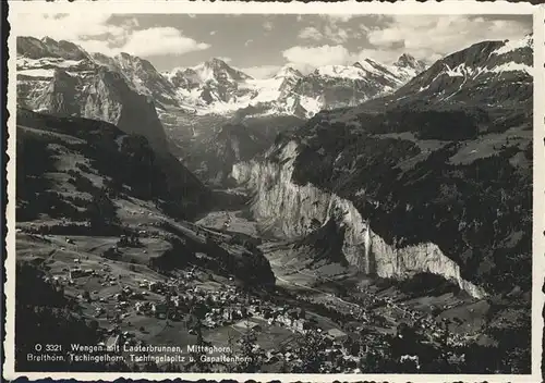 Wengen Lauterbrunnen Mittaghorn Breithorn Kat. Wengen
