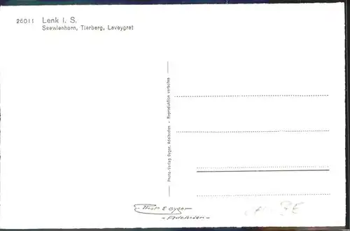 Lenk Simmental Seewlenhorn Tierberg Laveygrat Kat. Lenk Simmental