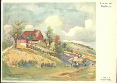 Riggisberg Kuenstlerkarte Original C. Schellhammer Kat. Riggisberg