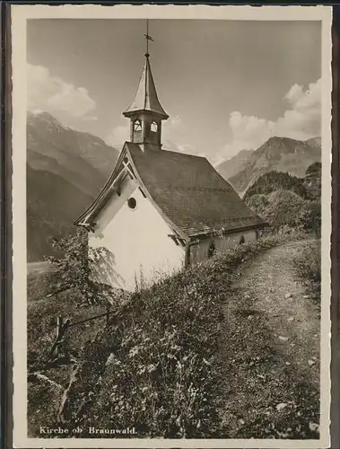 Braunwald GL Kirche Kat. Braunwald