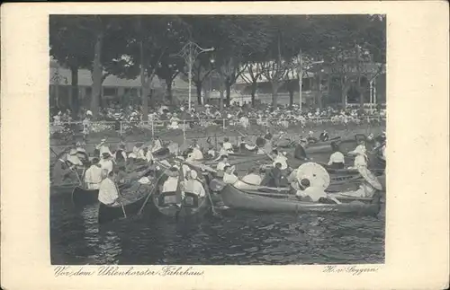 Uhlenhorst Faehrhaus Boote Kat. Hamburg