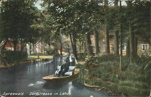 Lehde Dorfstrasse Boot Kat. Luebbenau