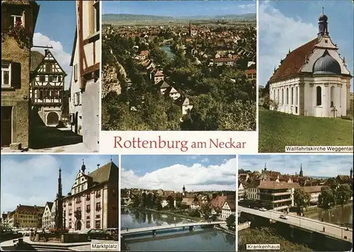 Rottenburg Neckar Kirche Weggental Krankenhaus Marktplatz Kat. Rottenburg am Neckar