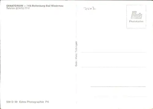 Bad Niedernau Sanatorium  Kat. Rottenburg am Neckar
