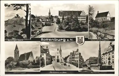 Rottenburg Neckar Marktplatz Dom Kirche Weggental Suelchenkapelle Wurmlinger Kapelle Kat. Rottenburg am Neckar