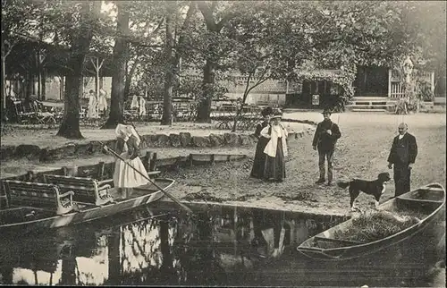 Leipe Buchans Gasthof Boot hund Kat. Luebbenau