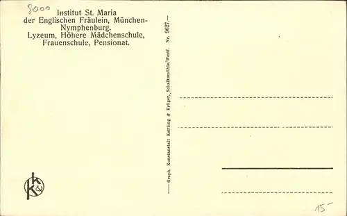 Nymphenburg Hoehere Maedchenschule Klassengang Kat. Muenchen