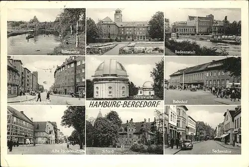 Bergedorf Hamburg Badeanstalt BahnhofSachsentor Schloss Rathaus Kat. Hamburg