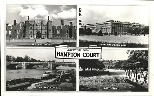 Hampton Court Bridge River The West Front Kat. Herefordshire County of