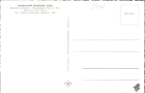 Waldmichelbach Kreidacher Hoehe Sonnen Cafe / Wald-Michelbach /Bergstrasse LKR