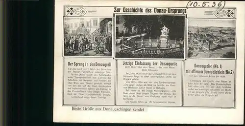Donaueschingen Geschichte des Donau-Ursprungs / Donaueschingen /Schwarzwald-Baar-Kreis LKR