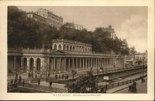 Karlsbad Eger Boehmen Muehlbrunnenkolonnade Kutsche  / Karlovy Vary /