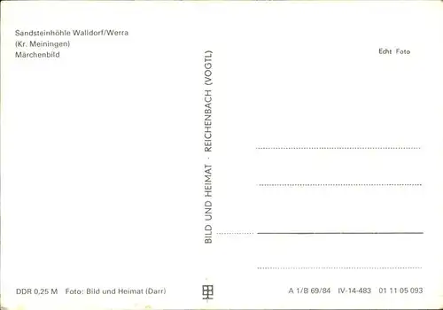 Walldorf Meiningen Sandsteinhoehle / Walldorf Meiningen /Schmalkalden-Meiningen LKR