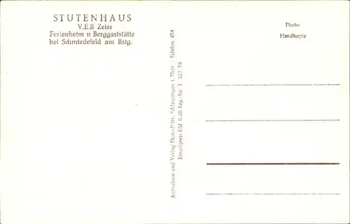 Schmiedefeld Rennsteig Stutenhaus / Schmiedefeld Rennsteig /Ilm-Kreis LKR